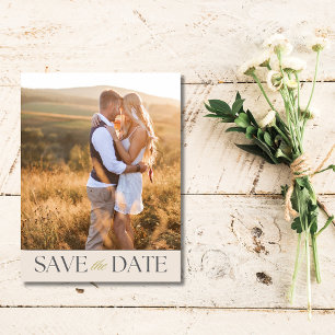 Elegant Two Photo Budget Wedding Save the Date  Announcement Postcard