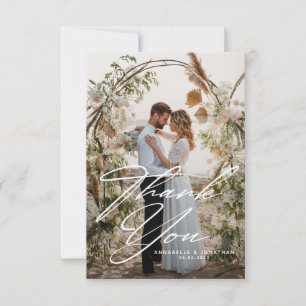 Elegant Two Photo Wedding Thank You Card