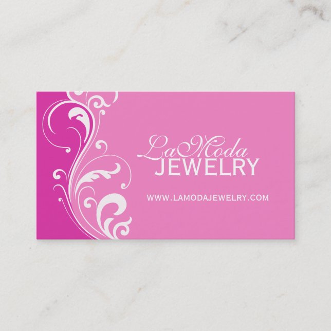 Elegant Two Tone Pink Business Card (Front)