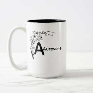 Elegant TwoTone Mug with Aurevelle Floral Design