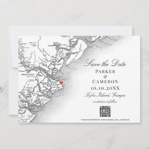 Elégant Tybee Island Géorgie Carte Mariage