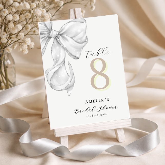 Elegant, tying the knot bridal showePlato de papel Table Number (Creator Uploaded)