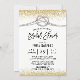 Elegant Tying the Knot Rustic Bridal Shower Invitation