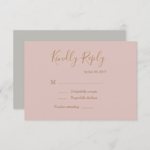 Elegant type blush gold watercolor wedding rsvp invitation