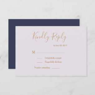 Elegant type lilac blue modern wedding rsvp invitation
