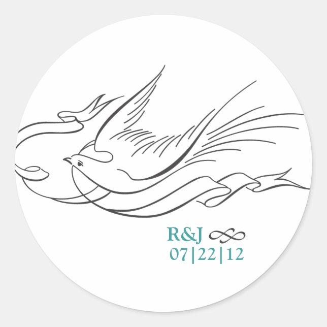 Élégant Type Mariage Monogramme Sticker (Devant)