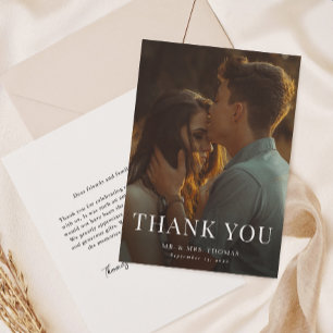 Elegant Type Minimal Photo  Thank You Card