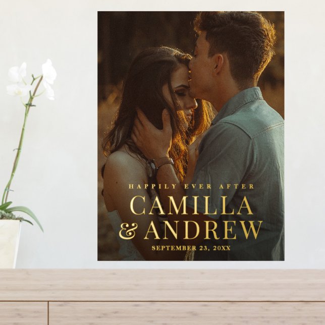 Elegant Type Photo Wedding  Foil Prints (In Situ (Entry Table))