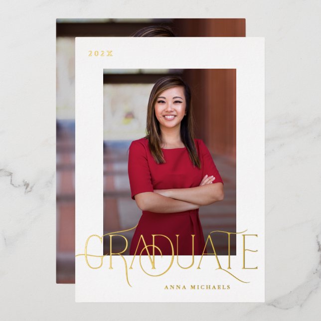 Elegant Type Two Photo Graduation (Front/Back)