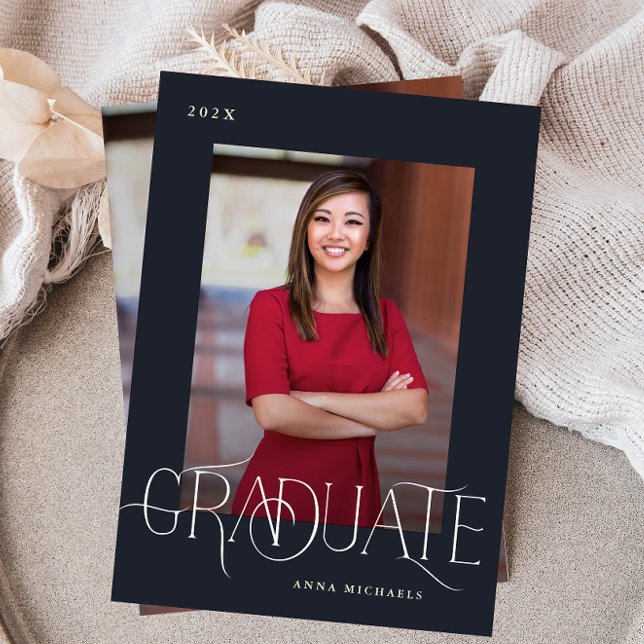 Elegant Type Two Photo Graduation Invitation (Creator Uploaded)