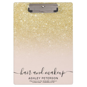 elegant typography blush chic gold glitter ombre clipboard