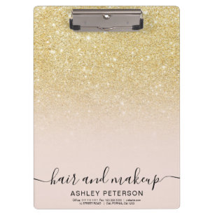 elegant typography blush chic gold glitter ombre clipboard