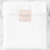 elegant typography blush pink hair makeup square sticker (Bag)