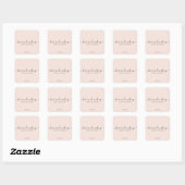 elegant typography blush pink hair makeup square sticker (Sheet)