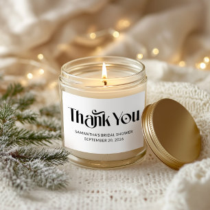 Elegant Typography Bridal Shower Thank You Sticker