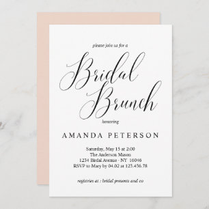 Elegant Typography Calligraphy Bridal Brunch Invitation