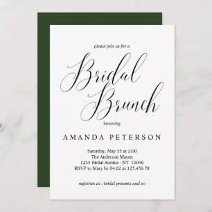 Elegant Typography Calligraphy Bridal Brunch Invitation