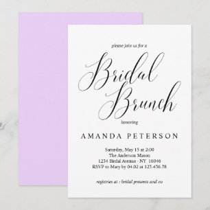 Elegant Typography Calligraphy Bridal Brunch Invitation