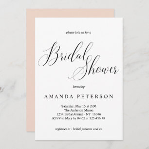 Elegant Typography Calligraphy Bridal Shower Invitation