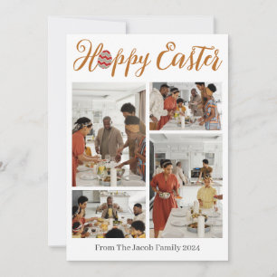 Elegant Typography Easter Family photo collage Holiday Card