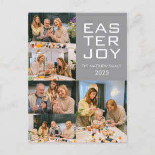 elegant typography easter family photo collage holiday postcard