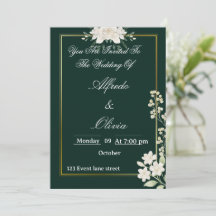 Elegant Typography Floral Wedding Invitation