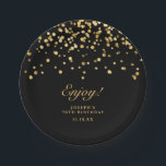 Elegant Typography Gold Glitter 70th Birthday  Paper Plate<br><div class="desc">Black & Gold Chic Typography Glitter Dust 70th Birthday Paper Plates</div>