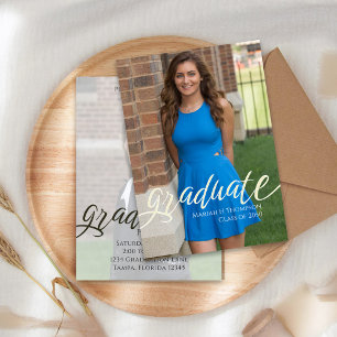 Elegant Typography Graduation Photo Design Invitation