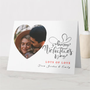 Elegant Typography Happy Valentines Day 1 Photo Card