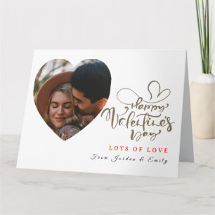 Elegant Typography Happy Valentines Day 1 Photo Card