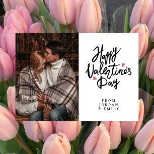 Elegant Typography Happy Valentine's Day 1 Photo Holiday Card