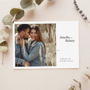 Elegant Typography Horizontal Photo Wedding Invitation