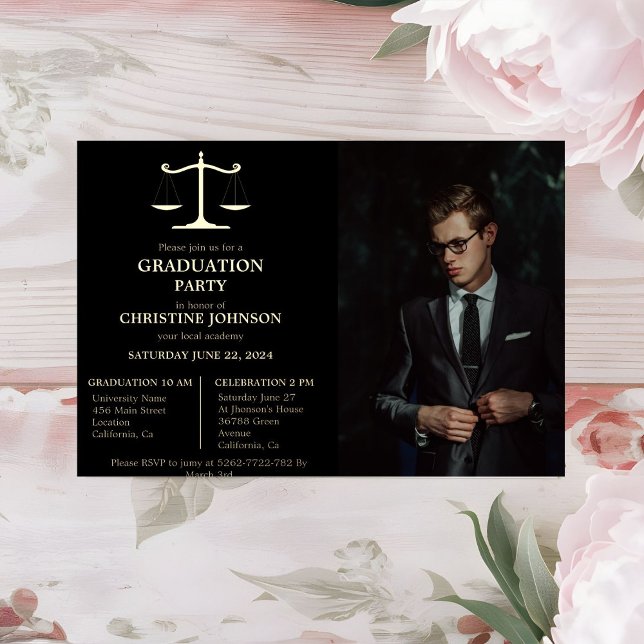 Elegant Typography Law School Graduation Party (Creator Uploaded)
