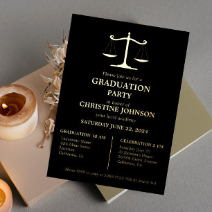 Elegant Typography Law School Graduation Party