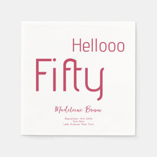 Elegant Typography Magenta 50th Birthday Napkin