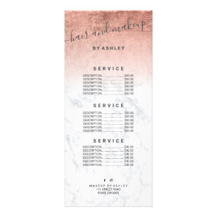elegant typography marble rose gold foil ombre rack card