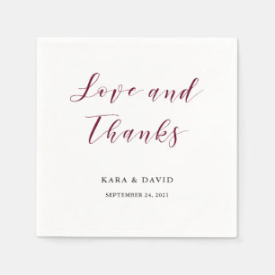 Elegant Typography   Marsala Wedding Napkin