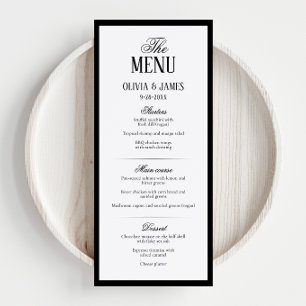 Elegant Typography Modern Black & White Wedding Menu