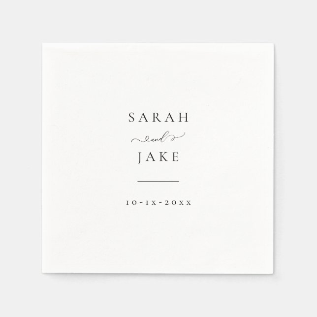 Elegant Typography: Modern chic wedding napkins (Front)