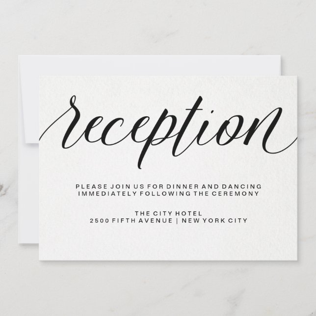 Elegant Typography on Watercolor Paper Reception Invitation (Front)
