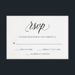 Elegant Typography on Watercolor Paper RSVP Card<br><div class="desc">These simple and minimal wedding RSVP cards feature black calligraphy on a white,  faux watercolor paper background.</div>