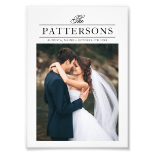Elegant Typography Personalized Wedding Photo Print