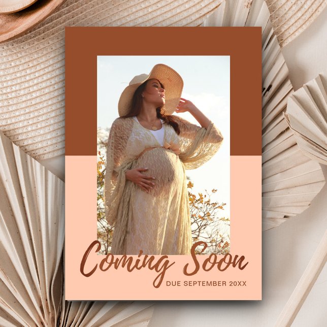 Elegant Typography Photo Pregnancy Announcement (Creator Uploaded)