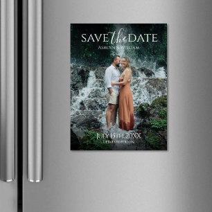 Elegant Typography Photo Save the Date Magnet Card