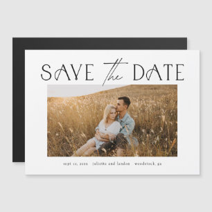 Elegant Typography Photo Wedding Save The Date Magnetic Invitation