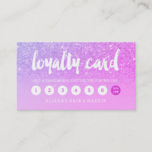 elegant typography pink glitter loyalty card