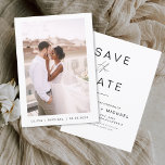 Elegant Typography Save the Date Photo Minimalist<br><div class="desc">Wedding Save the Date Cards that have a photo on the front. The Save the Date cards contain a modern hand lettered cursive script typography that are elegant,  simple and modern to use after you minimalist simple wedding day celebration.</div>