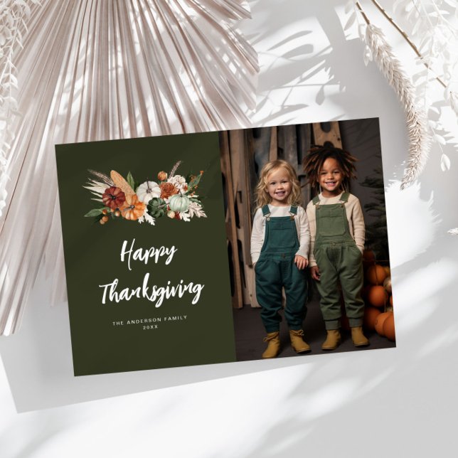 elegant typography script happy thanksgiving photo holiday card (Creator Uploaded)
