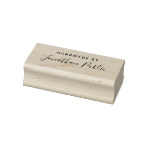Elegant Typography Script Name Template Handmade Rubber Stamp