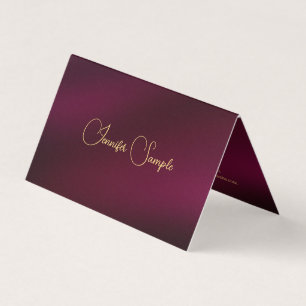 Elegant Typography Script Template Tent Fold Business Card
